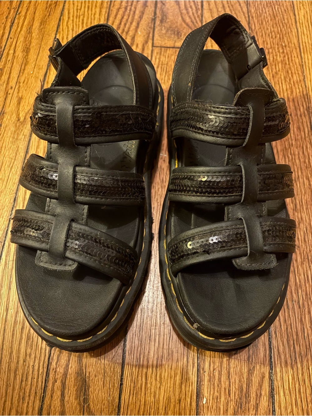 Dr Martens sandals with black sequins (W7)